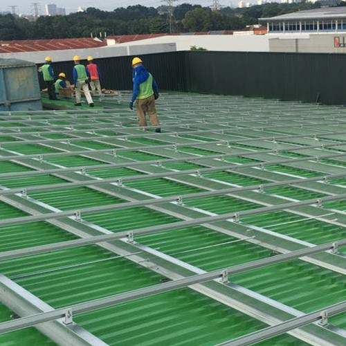 2020年马来西亚1MW绿色铁皮屋顶安装项目